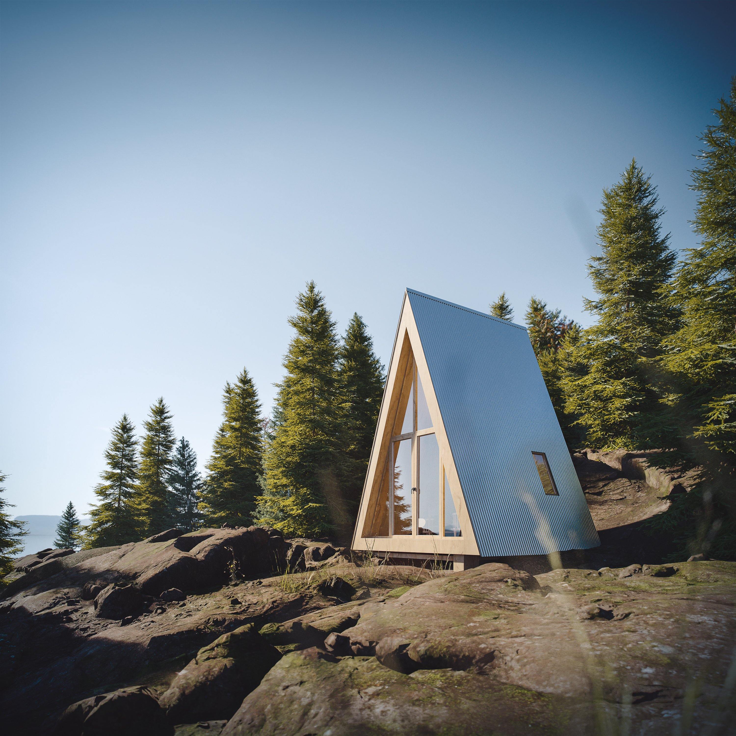 A-Frame Bunk Cabin - Den